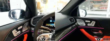 벤츠 신형 GLE53 AMG, 실내 엠비언트 끝판왕 (부메스터 트위터, 미드레인지, 송풍구, 등받이, 썬루프 엠비언트)