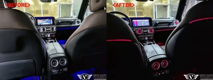 벤츠 G바겐 G63 AMG의 감성 포인트 업그레이드 (송풍구, 시트백 엠비언트와 레드컬러 안전벨트)