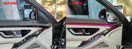 벤츠 신형 S580 마이바흐, S680 마이바흐가 되기 위한 준비 (순정 4D부메스터, 범퍼 하단크롬)