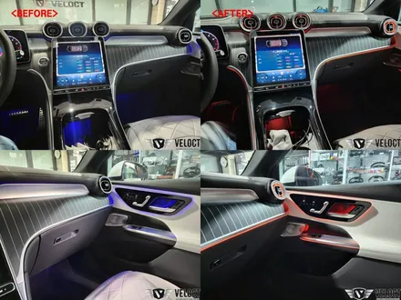 벤츠 신형 X254 GLC 엠비언트 3종 패키지!! 대시보드 콘솔 라인 / 도어손잡이 라인 / 송풍구 엠비언트