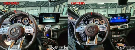 벤츠 W218 CLS, 인테리어와 기능을 한번에 끌어올려주는~!! 12.3인치 안드로이드 올인원 시스템