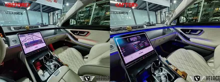 벤츠 W223 S클래스, 4D부메스터와 액티브 엠비언트 패키지 / 안드로이드 리어모니터 (노바 X13 PLUS)