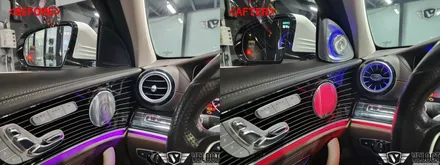 벤츠 W213 E클래스, 4D부메스터 + 미드레인지 + 송풍구 엠비언트 / AMG계기판 코딩