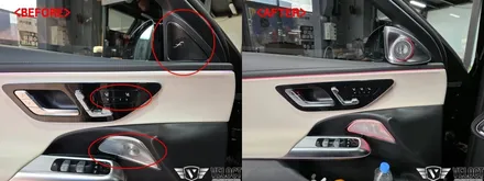 벤츠 신형 W214 E클래스 인테리어 튜닝 패키지, 4D부메스터와 미드레인지 엠비언트 (with 조수석 워크인 R버튼)