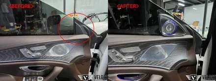 벤츠 C257 CLS 실내의 허전함을 채워주는 4D 전동 부메스터 트위터!!
