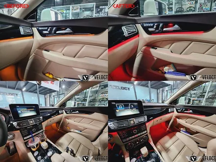 벤츠 W218 CLS 베이지실내 극대화!! 순정형 12색 엠비언트 (with 무선 카플레이, 안드오토)