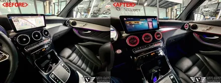 벤츠 X253 GLC 후기형, 화사한 실내무드 - 터빈 송풍구, 대시보드 엠비언트