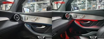 벤츠 X253 GLC의 실내분위기를 바꿔주는 64색 엠비언트 확장, 광량업!! 송풍구 엠비언트 추가~