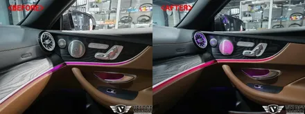 벤츠 W213 E클래스 엠비언트와 편의기능, 카링킷+에어터치 모듈 / 송풍구+미드레인지 엠비언트