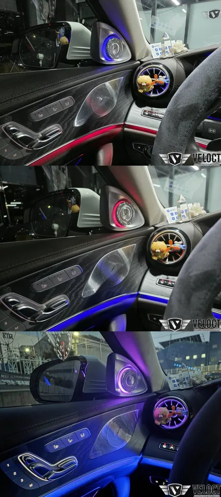 벤츠 C257 CLS 실내의 허전함을 채워주는 4D 전동 부메스터 트위터!!