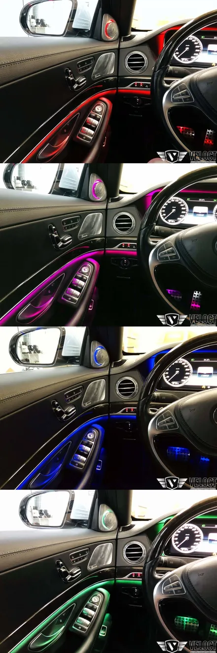 벤츠 S클래스 전기형의 어두운 7색을 64색 화려한 실내로 업그레이드!!!