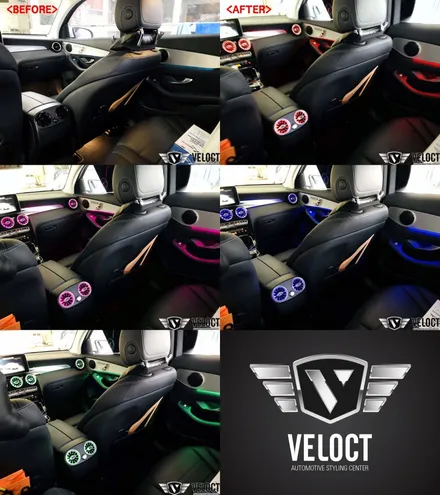 벤츠 GLC 전기형,  64색 엠비언트로 완성된 무드!! (with 송풍구, 대시보드 엠비언트)
