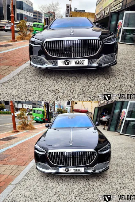 벤츠 신형 S클래스 마이바흐 S580 -> S680 범퍼 크롬 매쉬그릴 교체