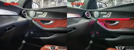 벤츠 W205 C클래스 베스트 모음, 64색 확장 / 송풍구 + 대시보드 엠비언트 / 무선 카플레이 + 안드로이드 오토 모듈