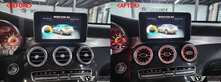 벤츠 X253 GLC의 실내분위기를 바꿔주는 64색 엠비언트 확장, 광량업!! 송풍구 엠비언트 추가~