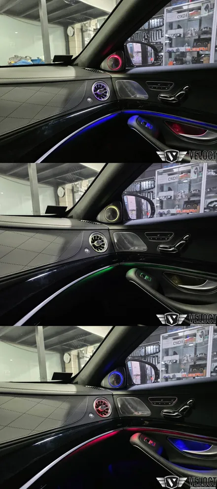 벤츠 W222 S클래스 분위기를 바꿔봤어요!! 3D부메스터와 송풍구 엠비언트