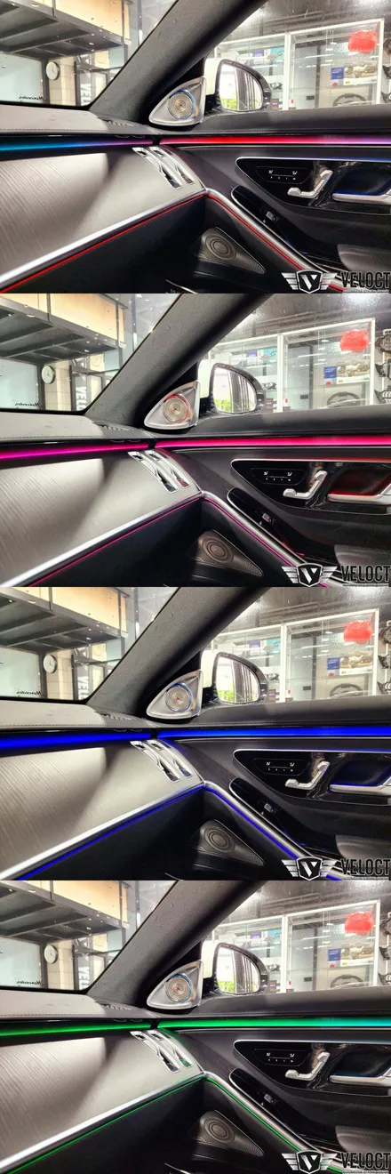 벤츠 신형 S350d 숏바디, 전용 제품으로 완벽한 인테리어!! 액티브 엠비언트 옵션 추가 (with 4D 부메스터 패키지)