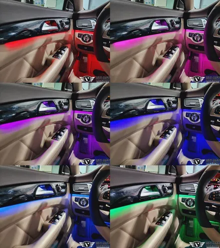 벤츠 W218 CLS 베이지실내 극대화!! 순정형 12색 엠비언트 (with 무선 카플레이, 안드오토)