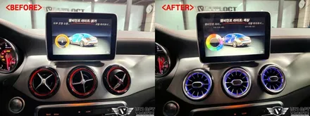 벤츠 C117 CLA, 터빈 송풍구와 1열 풋등 엠비언트 추가!!