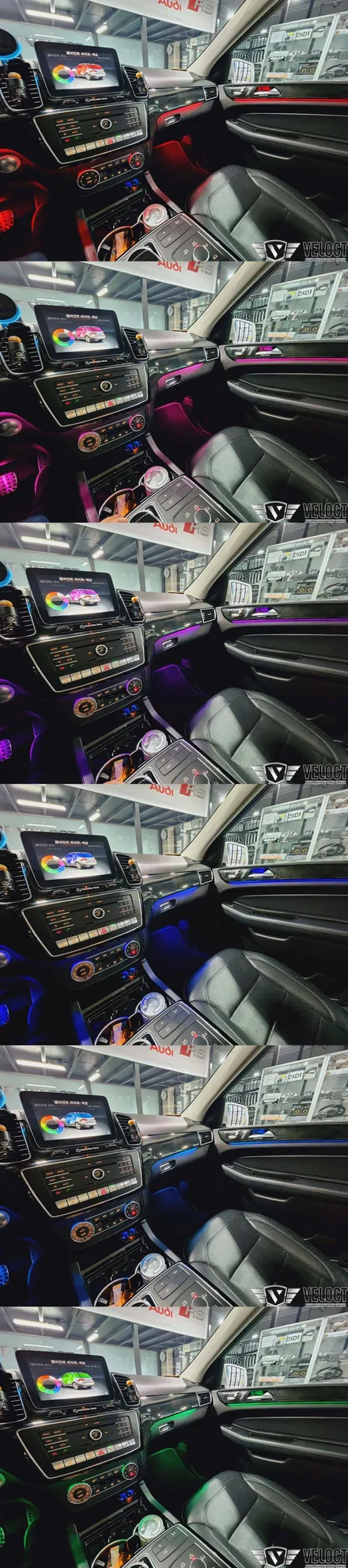 벤츠 W166 GLE, 인테리어와 편의기능 향상!! 순정방식 12색 엠비언트와 이지엑세스/조수석워크인