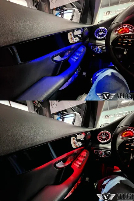 벤츠 W205 C클래스 후기형 C200, 64색 활성화와 송풍구 엠비언트 추가