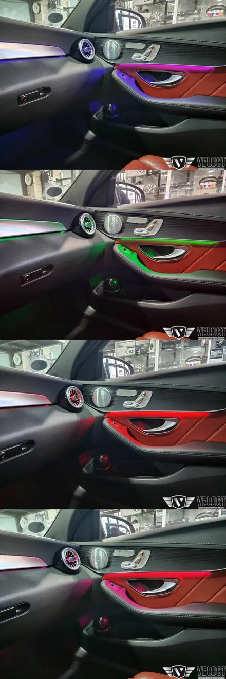 벤츠 W205 C클래스 베스트 모음, 64색 확장 / 송풍구 + 대시보드 엠비언트 / 무선 카플레이 + 안드로이드 오토 모듈