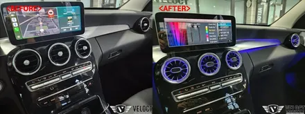 벤츠 W205 C클래스 19년식 엠비언트 옵션이 빠진 C200, 64색 생성!! 송풍구, 대시보드 엠비언트 추가 (with AMG세로그릴)
