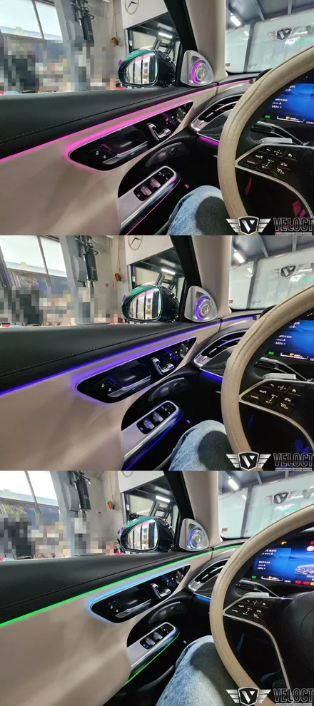 벤츠 W214 신형 E클래스, 4D부메스터와 정품 R버튼 (조수석 워크인 기능)