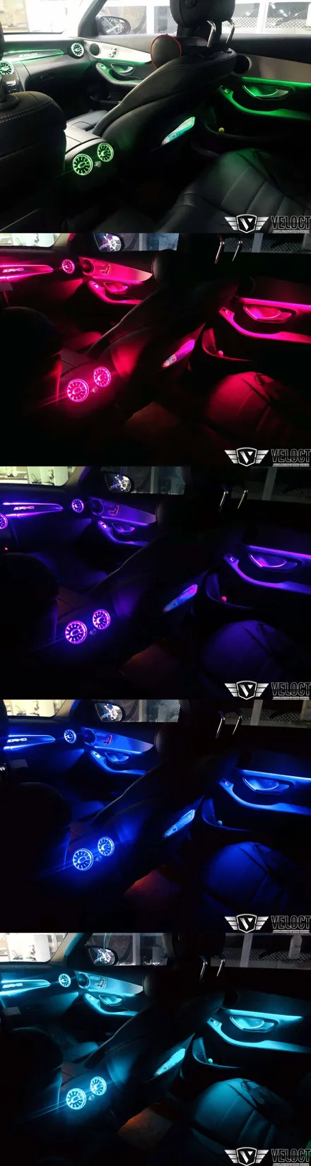 벤츠 W205 3색 C클래스라면 64색 업그레이드와 송풍구, 대시보드 엠비언트는 이제 기본중에 기본!!