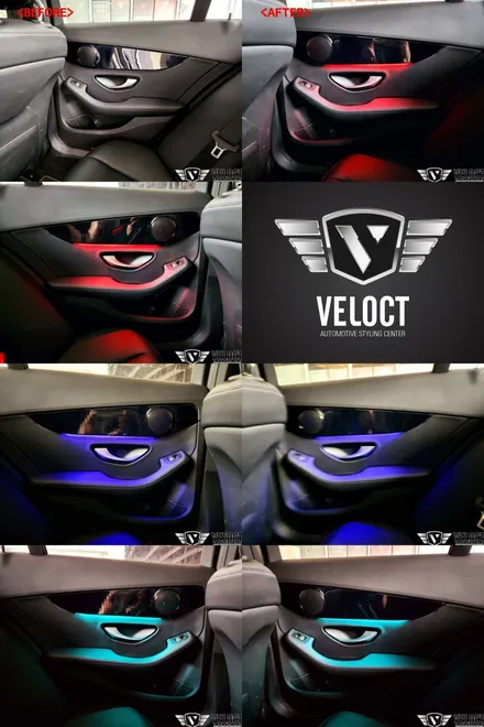 벤츠 C클래스 C200의 화끈한 드레스업!! 인테리어편 (64색 엠비언트 생성, 대시보드 AMG 추가)