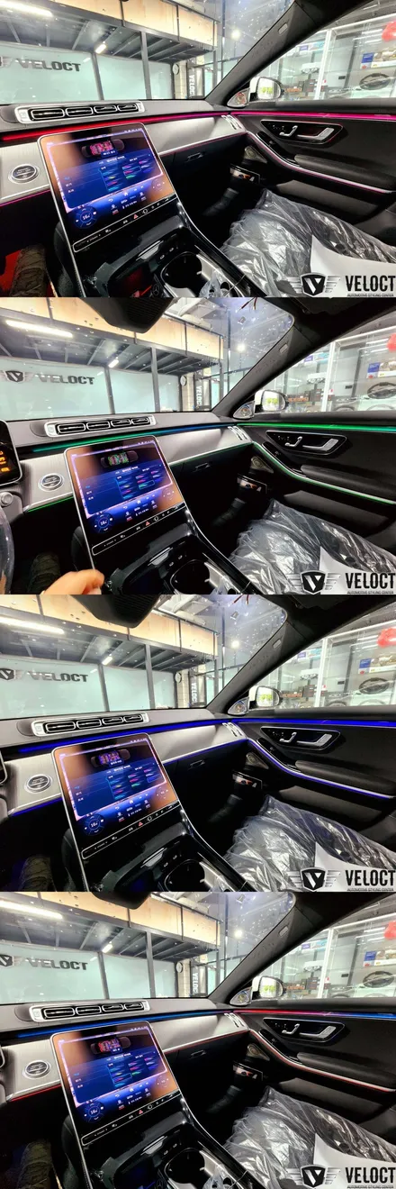 벤츠 신형 S350d 숏바디, 전용 제품으로 완벽한 인테리어!! 액티브 엠비언트 옵션 추가 (with 4D 부메스터 패키지)