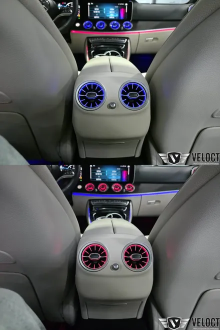 벤츠 W213 E클래스 베이지실내에 필수 송풍구 엠비언트 무드 1+2열
