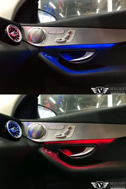 벤츠 20년식 C클래스 C200에 64색 엠비언트와 멀티컬러 활성화, 美쳤다!! (with 송풍구, 대시보드 풀셋)
