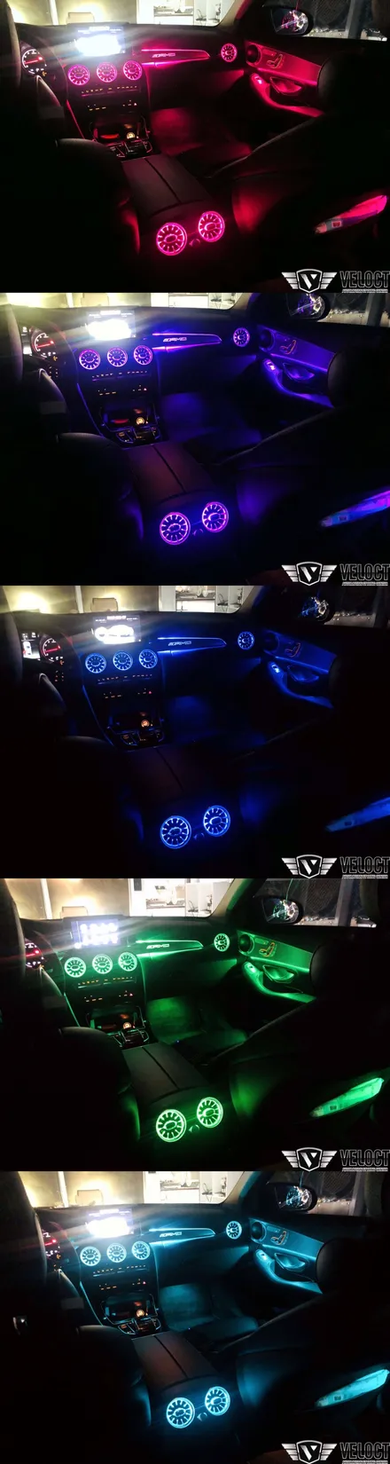 벤츠 W205 3색 C클래스라면 64색 업그레이드와 송풍구, 대시보드 엠비언트는 이제 기본중에 기본!!