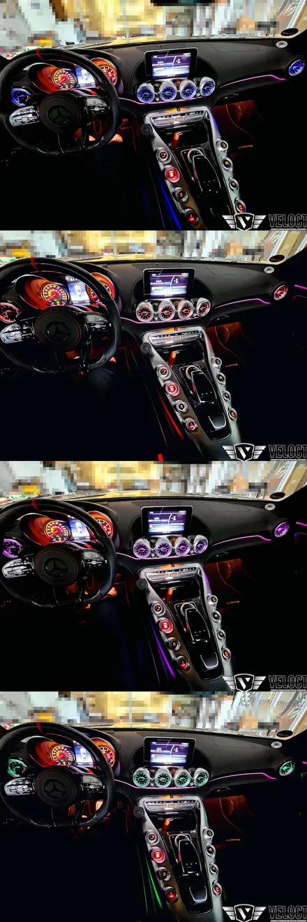 벤츠 AMG GT에도 터빈 송풍구 엠비언트로 화려한 변신!! (with 센터콘솔라인)