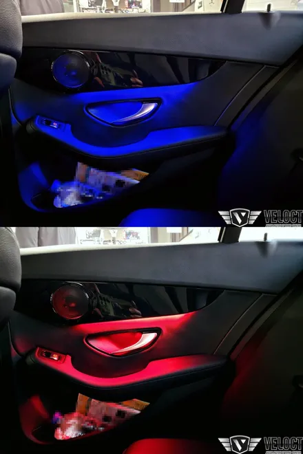 벤츠 W205 C클래스 후기형 C200, 64색 활성화와 송풍구 엠비언트 추가