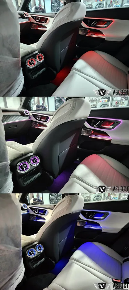 벤츠 신형 X254 GLC 엠비언트 3종 패키지!! 대시보드 콘솔 라인 / 도어손잡이 라인 / 송풍구 엠비언트