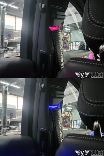 벤츠 E클래스 엠비언트 풀패키지 무려 7종!! (3D부메스터, 송풍구, 미드, 전동센터, 선글라스, 등받이, 안전벨트 엠비언트)