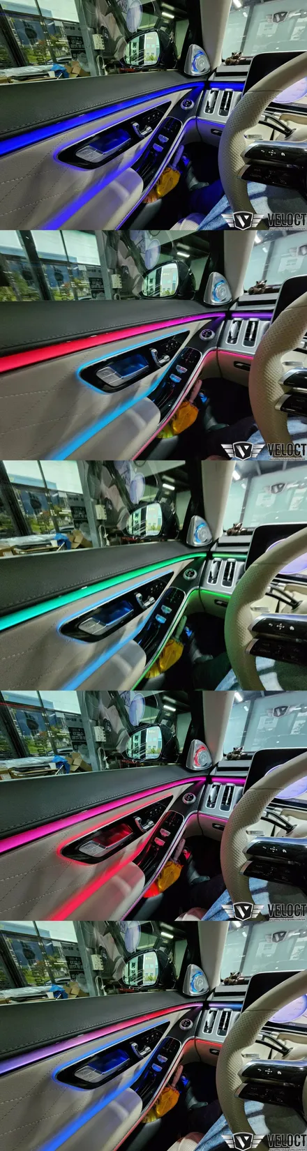 벤츠 W223 S클래스, 4D부메스터와 액티브 엠비언트 패키지 / 안드로이드 리어모니터 (노바 X13 PLUS)