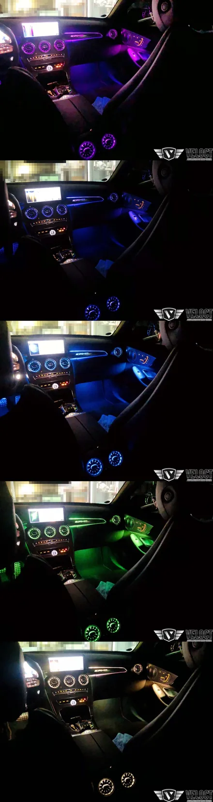 벤츠 신형 C클래스 C43 AMG 카브리올레에 엠비언트가 없었다면 믿으시겠습니까? 이제 64색 Full 엠비언트로 완전 무장!!!