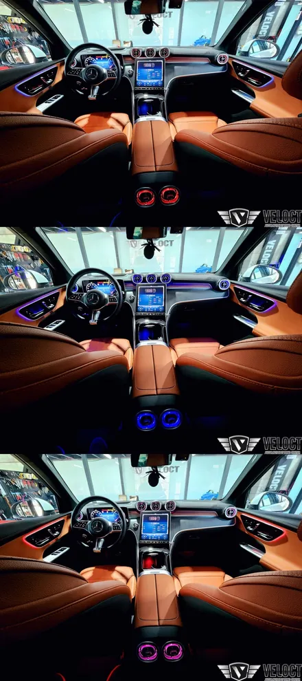 벤츠 신형 X254 GLC220d, 풀체인지 모델에 빠진 송풍구 엠비언트, 1열 + 2열 세트로 추가~~