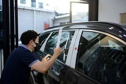부산 유리막코팅, 레인보우 V90 시공기 / 부산 진구