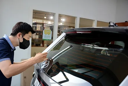 부산 유리막코팅, 레인보우 V90 시공기 / 부산 진구