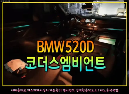 BMW520D [코더스엠비언트] 작업 !! 비노출식작업 / 균일한광량 / 내마음대로거스터마이징 / 강력한 음악모드 / 웰컴라이트지원 ~!핫한 차세대 엠비언트 보시죠 ^^ / 서울 중랑구
