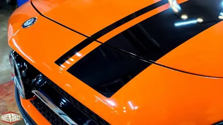 [부천 랩핑] 벤츠 AMG GT 글로스오렌지에 블랙으로 포인트 데칼 시공 / 부천시 원미구 상동