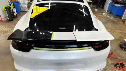 부천 랩핑 포르쉐 파나메라 GTS 사틴 화이트펄 전체 랩핑 시공! / 부천시 원미구 상동