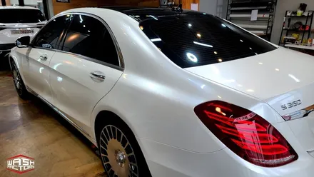 벤츠 S 클래스 S350 화이트 펄 전체랩핑 [벤츠 랩핑] / 부천시 원미구 상동