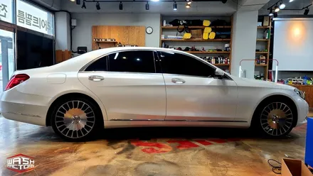 벤츠 S 클래스 S350 화이트 펄 전체랩핑 [벤츠 랩핑] / 부천시 원미구 상동
