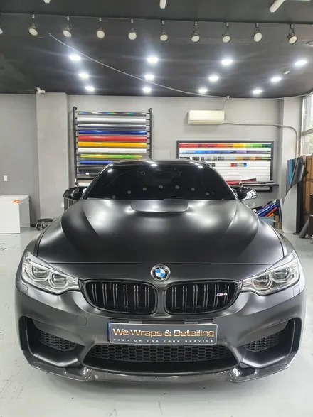 광주랩핑샵 위랩스 <BMW M4 사틴블랙 전체랩핑> / 북구 신용동