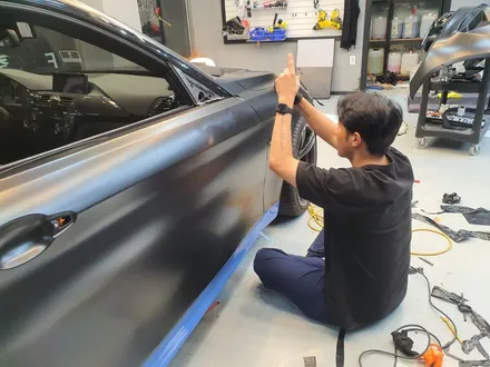 광주랩핑샵 위랩스 <BMW M4 사틴블랙 전체랩핑> / 북구 신용동
